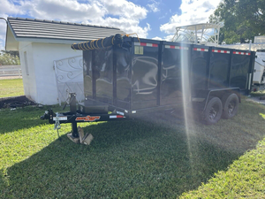 รถเทรลเลอร์รถกึ่งพ่วง7X16ฟุตพื้นเรียบ4ฟุตด้าน12r22 5ยางรถพ่วงที่มีน้ำหนัก10,000ปอนด์ - Product Image 2