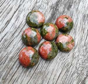AAA + Calidad Natural Unakite Cabochon Corte ovalado Parte posterior plana Calibrado Piedra preciosa Venta al por mayor Todos Los tamaños disponibles - Product Image 3