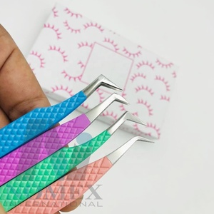 Pince à cils volume durable avec logo personnalisé pince à cils en acier inoxydable avec pointe pointue couleur personnalisée enduite - Product Image 3