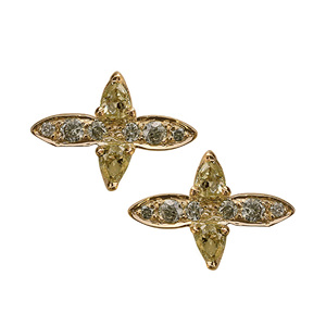 Diseño de moda Genuino Certificado Pave Diamante Diseño floral Delicado Stud Pendientes Sólido 18K Oro amarillo Joyería fina Mayorista - Product Image 4