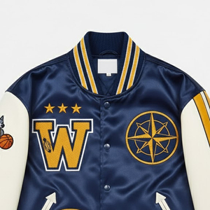 Chaqueta de Béisbol Varsity para Hombre, Bordado Chenille Ecológico, Logotipo Personalizado Frontal, Resistente al Viento, Transpirable, Estilo Urbano, Gran Venta - Product Image 4