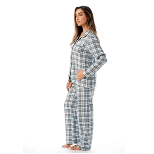Ropa de dormir a rayas de talla grande para mujer de calidad superior diseño personalizado mangas completas Slim Fit suave transpirable para verano invierno - Product Image 3