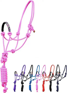 Premium Horse Halter Horse <b>Braided</b> Extreme Rope Halter <b>Beaded</b> Nose Band Lead Rope Halter at Wholesale Price Hot Selling - Product Image 3