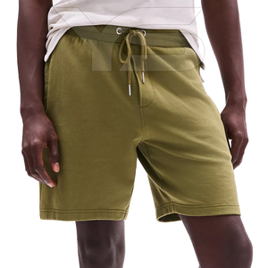 Pantalones cortos informales para hombre con logotipo personalizado, 100% algodón, tejido polar, patrón sólido, pantalones cortos calientes con cordón en la cintura, tipo de cintura media - Product Image 2