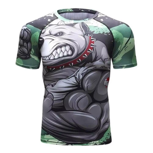 Custom Logo Wholesale Jiu Jitsu Fitness Swim Shirts <b>Printed</b> Short Sleeve MMA for Men Bjj Rashguard Rash Shirts Rash short sleeve - Product Image 1