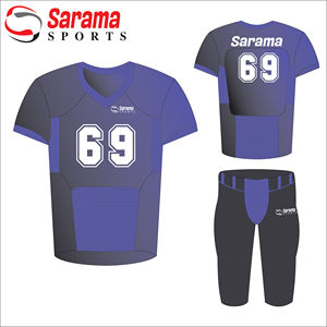 Tenue d'entraînement de football américain personnalisable pour hommes adultes, kit uniforme 100 % polyester 460g, emplacements pour logos avant et arrière, service OEM - Product Image 1