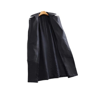 Abrigo Largo Elegante de Invierno 2024, Abrigo Largo hasta el Tobillo, el Más Vendido, Abrigo Largo de Cuero Genuino para Mujer - Product Image 3