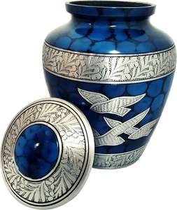 Urna de Cremación de Metal con Diseño Moderno Hecha a Mano, Jarra para Cenizas de Adultos, Urna Conmemorativa de Aluminio Hecha a Mano - Product Image 1