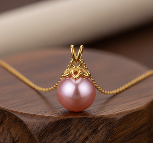 Cadena de Plata de Ley 925 de Grado Superior Ajuste de bisel bohemio Perla Rosa Natural forma redonda colgante cristal curativo regalo de moda - Product Image 3