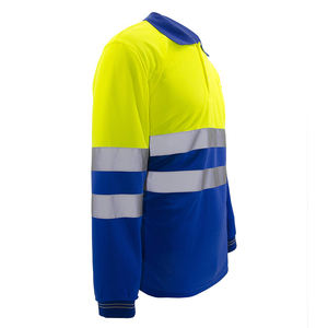 OEM Cotton Men's Dry Fit Long Sleeve <b>Polo</b> Custom Logo Safety Workwear with Reflective & LED Flash Waterproof T-Shirt - Product Image 2