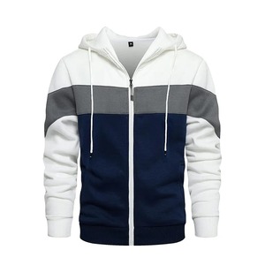 Autumn Winter Unisex <b>Cardigan</b> Hoodie New American Retro Trendy Warm Patchwork Sportswear with Contrasting Colors Printed Pattern - Product Image 1