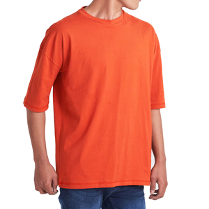 Camiseta de Manga Corta para Hombre, Diseño Liso, Tejido de Punto, 100% Algodón, Talla Grande, con Logotipo Bordado, Venta al Por Mayor - Product Image 1