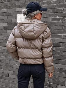 Veste matelassée tissée pour femme, chaude pour l'hiver, respirante, fermeture éclair intégrale, manches longues, légère, à capuche, épaisse et matelassée - Product Image 6