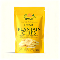 Chip pisang plaintain kantong berdiri dapat ditutup kembali kantong bantal Chip buah kantong kemasan plastik untuk Chip pisang