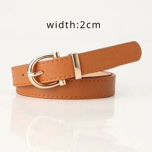 Ceinture en cuir véritable personnalisée en gros personnalisée sur le cuir de peau pour les femmes ceinture décontractée à boucle ardillon réglable - Product Image 4