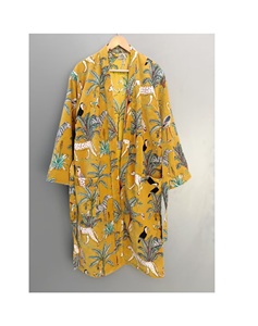 Meilleure vente Veste d'hiver longue unisexe Robe en velours réversible Manches longues Taille libre Fermeture par ceinture en coton Respirant Imprimé - Product Image 4