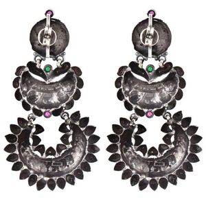 Bulk Handmade Stylish Gorgeous 92.5 Sterling Silver Dangler Earrings Engraved Design <b>Jewelry</b> for Women and Girls NSJ-829/46041 - Product Image 2