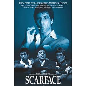 Modern Style Scarface <b>Poster</b> Black Frame Wall Decor Paper Material - Product Image 4