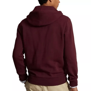 Sudaderas con capucha de diseño Premium para hombre abotonadas para Polo Top básico con capucha de color vino Streetwear algodón mezclado para invierno Digital - Product Image 3