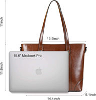 Sac fourre-tout en cuir véritable ALBORZ pour femmes, style vintage, compatible avec un ordinateur portable de 15 pouces, sac à bandoulière pour un usage quotidien, activités de plein air, personnalisable