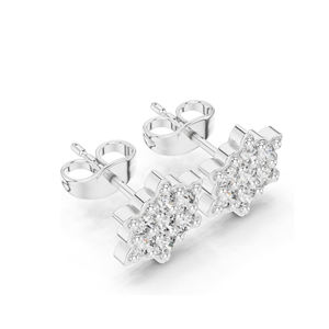 Impresionantes Pendientes de Diamantes Florales, 0.64 CT, Diamantes de Laboratorio, Claridad VVS-VS EF, Oro de 18KT, 14KT, 10KT y Plata 925, Rosa - Product Image 4