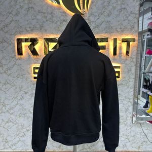 Sudadera con capucha y cremallera con etiqueta personalizada de precio al por mayor de alta calidad, sudaderas con capucha negras impresas hechas en fábrica a precio barato, sudaderas con capucha para hombres - Product Image 6