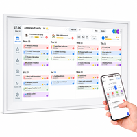 Calendrier familial numérique intelligent WiFi personnalisé de 15,6 pouces avec écran tactile, planificateur électronique, tableau des tâches et cadre photo pour la maison