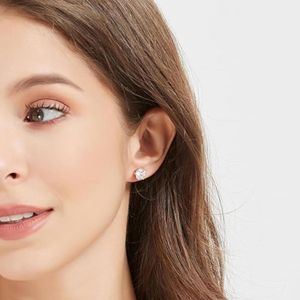 ต่างหูเพชรโมอิสสีเงินสเตอร์ลิงสำหรับผู้หญิง VVS1ชัดเจน S925ห้องปฏิบัติการทรงกลมที่ปลูกทองเพชรรูเทเนียม - Product Image 1