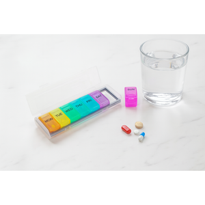 Organisateur de pilules hebdomadaire 1 fois par jour - Boîte à médicaments portable résistante à l'humidité - Product Image 1