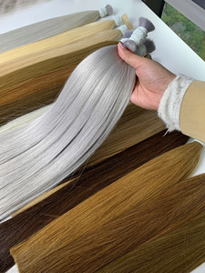 Extensions de cheveux en vrac Produit de vente chaud 2025 couleur gris argent 60cm naturel droit 100% cheveux vietnamiens de haute qualité - Product Image 4