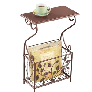 Ferme montage mural porte-revues support peu encombrant pour magazines fil métallique maison stockage organisateur support de rangement - Product Image 3