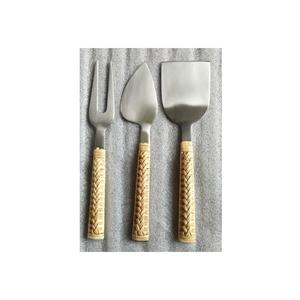 Ensemble de 3 couteaux à fromage en résine et acier inoxydable pour hôtel à bas prix, ensembles de couteaux à fromage en métal cuivrés - Product Image 5