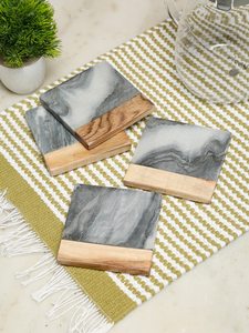 Customized Stone <b>Coasters</b> with Wood <b>for</b> <b>Drinks</b> in Home Restaurant Hotel Use in Best Price - Product Image 2