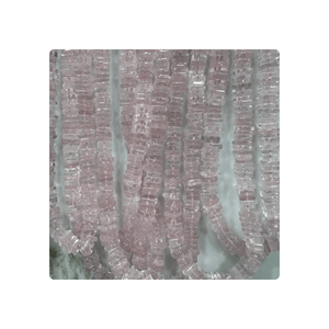 ลูกปัดพลอยควอตซ์สีชมพูธรรมชาติขนาด6-8มม. ทรงสี่เหลี่ยม17นิ้วสำหรับทำเครื่องประดับลูกปัดอัญมณีสีชมพู - Product Image 3