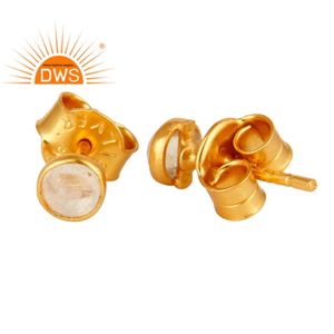 Mejor Calidad Plata Esterlina 18K Chapado en Oro Natural Arco Iris Luna Piedra Preciosa Demi Joyería Fina Fabricante - Product Image 2