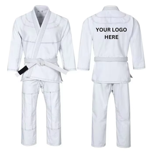 Kimono de BJJ professionnel personnalisé bleu/blanc pour l'entraînement aux arts martiaux unisexe - Uniforme durable en polyester/coton à séchage rapide - Product Image 1