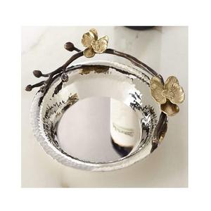 Bol à dessert en acier inoxydable martelé, forme ronde, couleur argent, bol à chocolats à prix attractif - Product Image 1