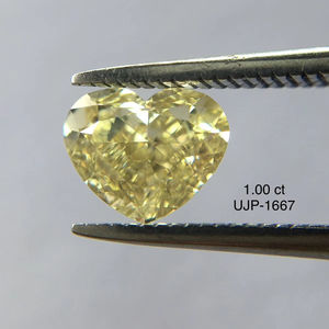 Fancy Light Yellow Natural 1,0 Carat Brilliant Heart Cut VVS2 Claridad Diamantes sueltos Naturales de La India para el uso de la fabricación de joyas - Product Image 1