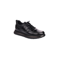 Meilleures ventes M1054 Baskets décontractées en cuir pour hommes, logo triangulaire en V, lacets plats, semelle EVA antidérapante, talon bas, à lacets, automne-hiver