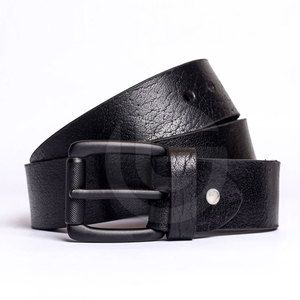 Ceinture en cuir de peau de vache noire personnalisée pour hommes avec boucle ardillon en acier de meilleure qualité Design décontracté à vendre - Product Image 2