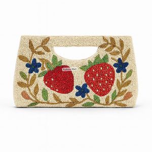 Bolso de hombro con cuentas de mano colorido-Tema de naturaleza y vida marina con flores, ballenas, peces y coral Resort Wear Bag - Product Image 3