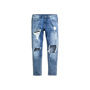 Pantalones Vaqueros de Mezclilla para Hombre, Cintura Media, Algodón Transpirable, Corte Recto Informal, Rotos, con Cierre y Logotipo, Moda de Invierno - Product Image 6