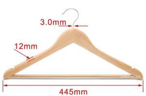 Colgador de ropa de madera maciza Natural elegante 2025, muescas antideslizantes, barra de pantalones de Metal, calidad Premium para la perfección del armario - Product Image 2