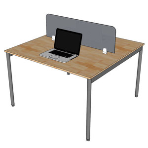 Mesa de Trabajo OMA II con Patas de Acero y Madera de Caucho para 2 Personas, 120x120cm HBOM210, Diseño Moderno, Muebles de Oficina, Escritorio de Trabajo con Doble Motor - Product Image 4