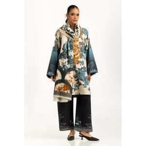 IUSTKSD-1196 Conjunto de 3 Piezas para Mujer, Estilo Bohemio con Estampado Khaddar, Transpirable, Manga Larga, Sin Cuello, Casual de Invierno - Product Image 5