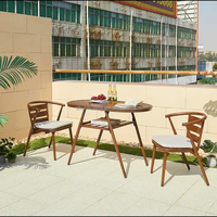 Économisez de l'espace Mobilier de balcon 2 places Ensemble table et chaises bistro Chaises de jardin en aluminium moulé empilables Mobilier de patio