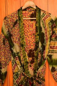 Tie Dye Robe <b>Dress</b> Hand Dyed Kimono Bathrobe Tie Dyed Mumu - Product Image 5