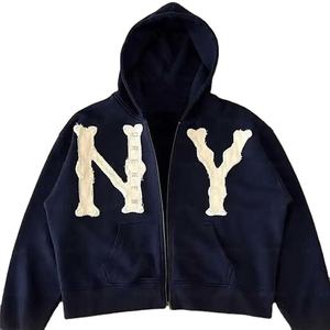 Sudaderas con capucha y sudaderas con bordado desgastado de Terry francés Vintage lavado con ácido de gran tamaño de algodón pesado 100% de alta calidad - Product Image 6