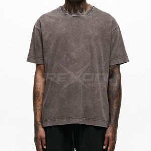 Acid Wash T-shirt Hommes Surdimensionné T-shirt Lourd Nouveautés En Gros Logo Personnalisé T-shirt Lourd - Product Image 5