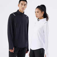 Sudadera de media cremallera para hombre, ropa deportiva activa de secado rápido, camisetas deportivas para hombre, camisetas atléticas para correr, entrenamiento, camisetas de manga larga para gimnasio para hombre 2024